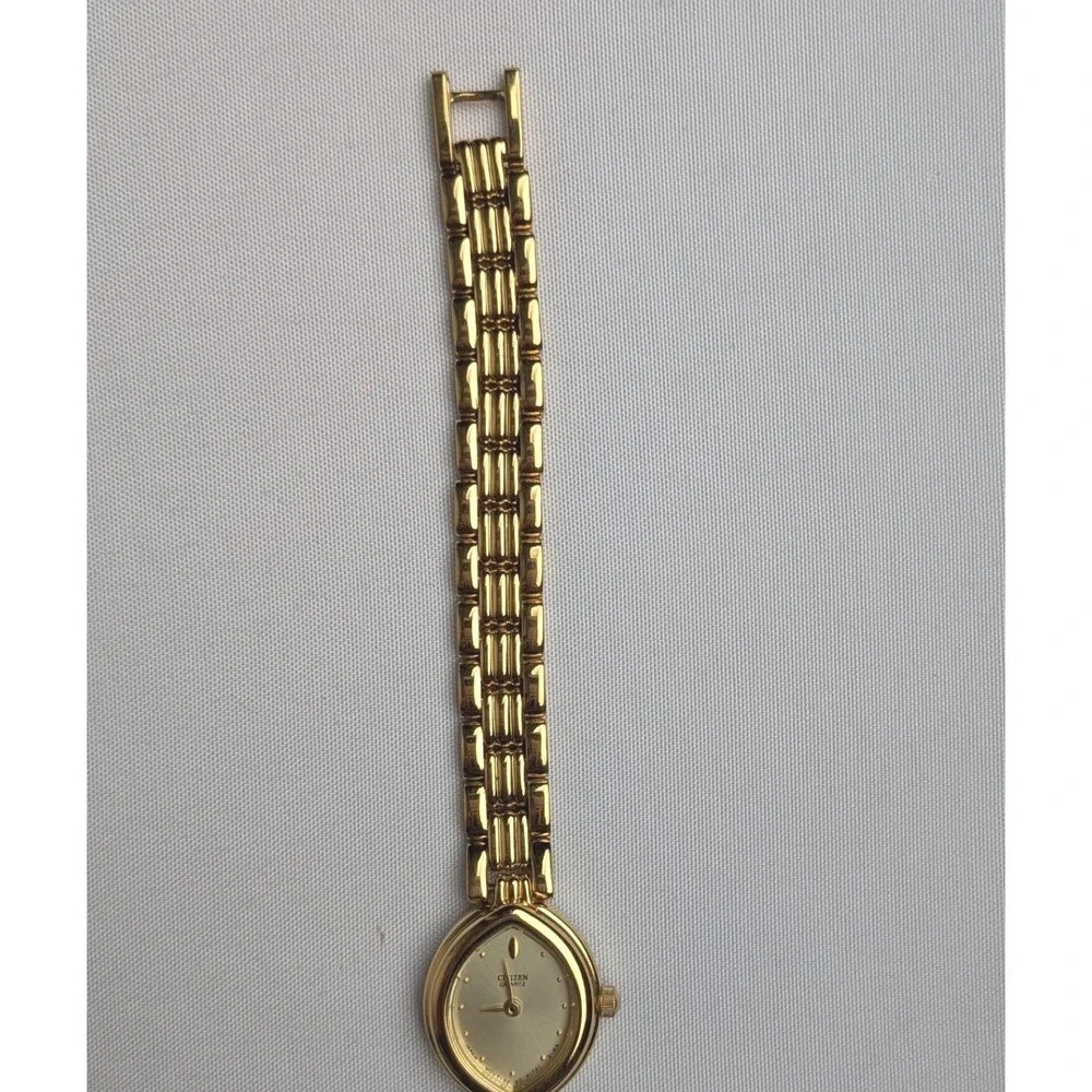 Citizen Quartz Watch Vintage Gold Plated Women's Marquise Case Champagne Dial - Picture 11 of 13